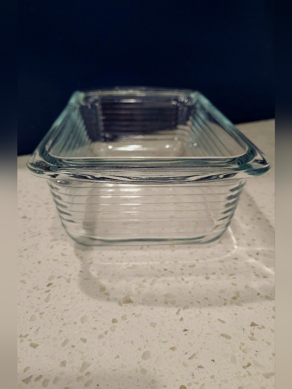 VTG Libbey Clear Glass Ribbed Rectangular Loaf Pan - Picture 5 of 5